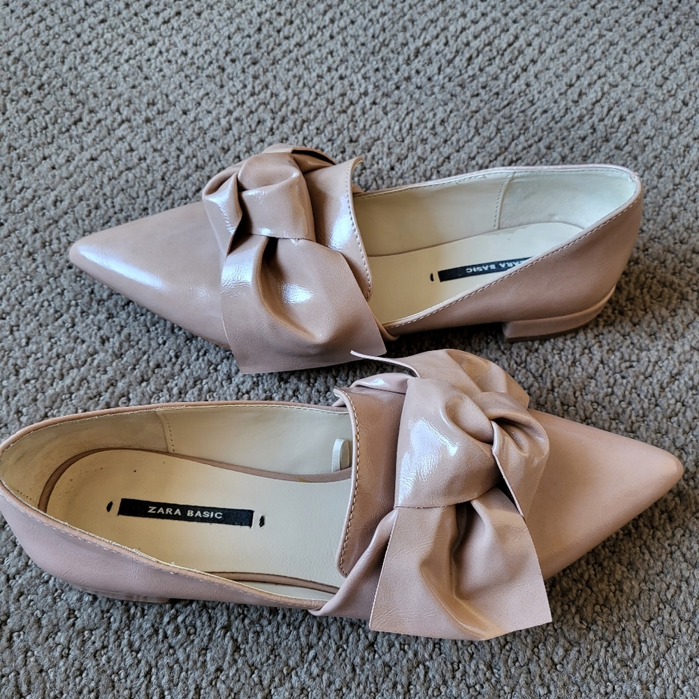 Zara Basic Flats With Oversized Bow - image 2